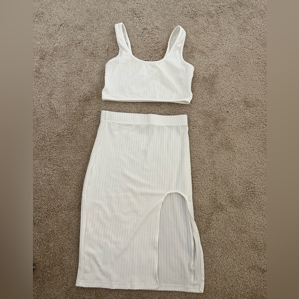 Ribbed “cover up” set